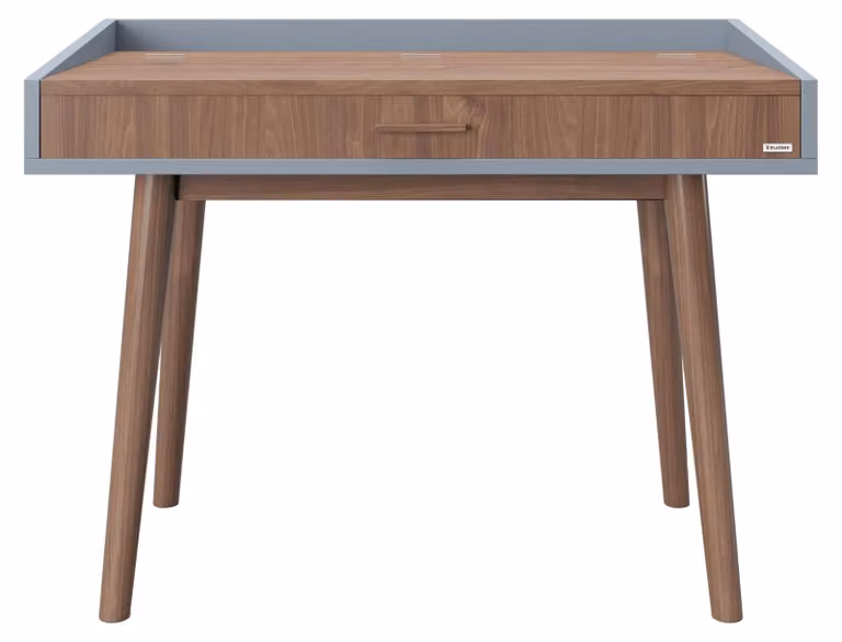 Scrivania con piano ribaltabile, in noce, dimensioni 100x75x50 cm