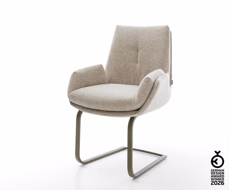 DELIFE cantilever Clea-Flex tessuto morbido beige cantilever effetto piatto finitura titanio