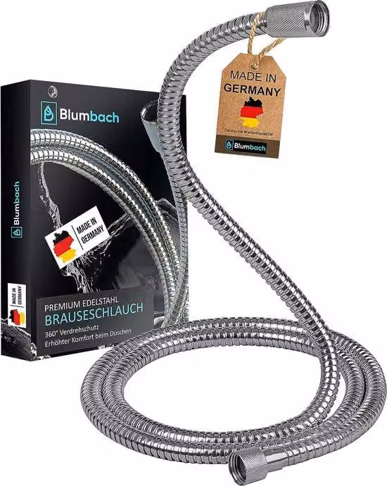 Tubo flessibile in acciaio inossidabile da 1,6 m, resistente alle piegature, attacco da 1/2 pollice
