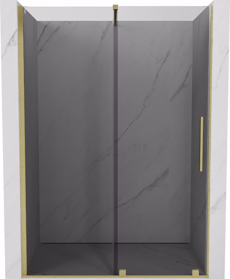 Mexen Velar porta doccia scorrevole 150 cm, grafite, dorata spazzolata - 871-150-000-41-55