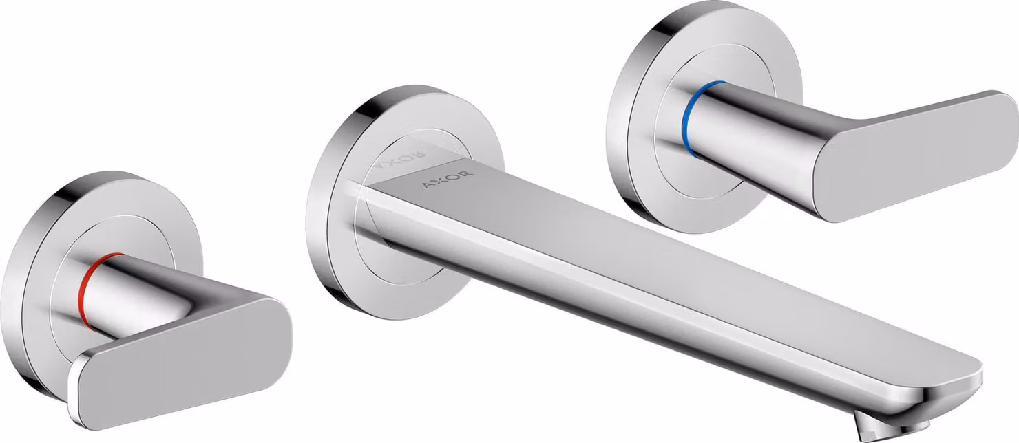 hansgrohe AXOR Citterio C robinetterie de lavabo 3 trous encastrée pour montage mural, bec 195mm, 49070000, 49070000