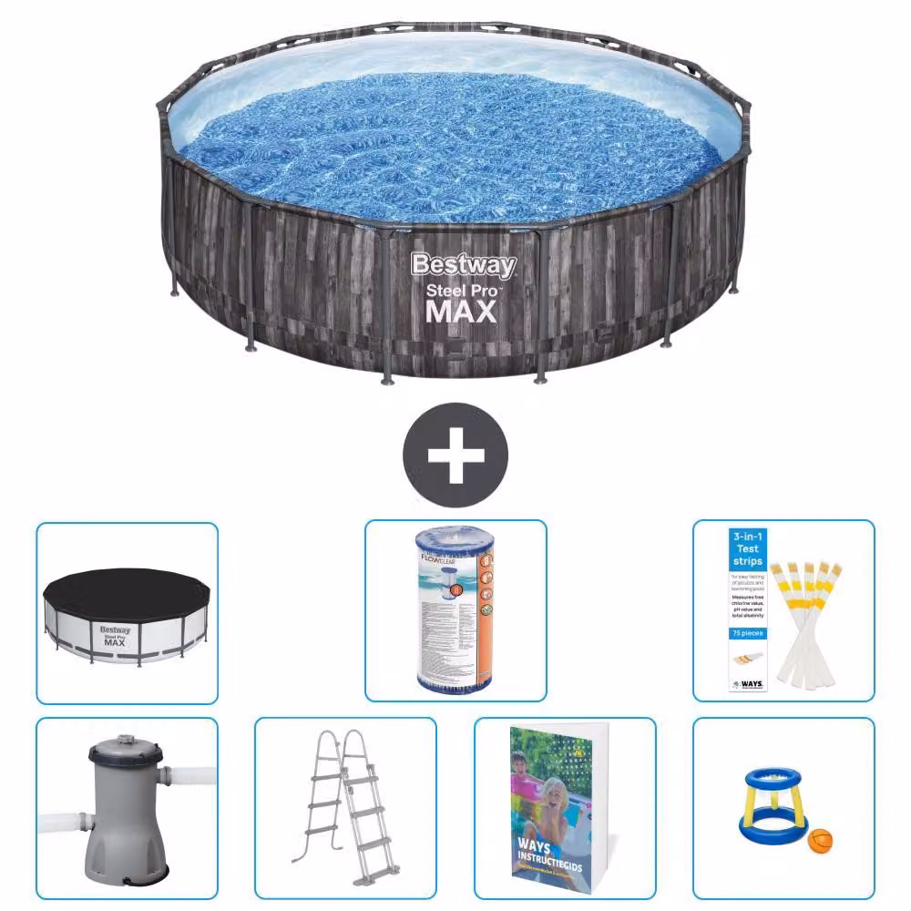 Piscina gonfiabile Bestway Steel Pro MAX, rotonda, 427x107 cm, composta da 6 parti, modello S541