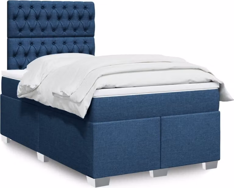 Maison Exclusive - Letto boxspring con materasso blu 120x190 cm Tessuto