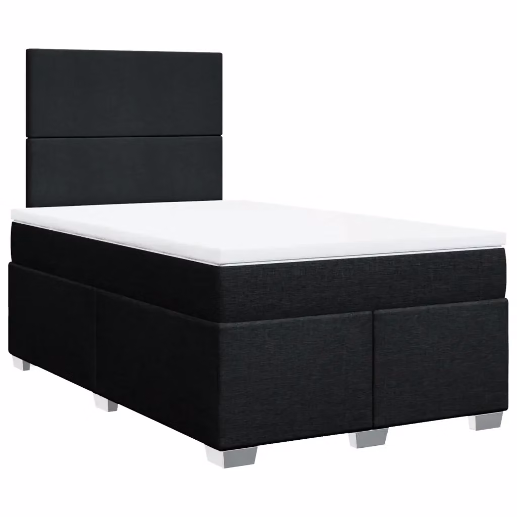 Letto Ibrido vidaXL con Giroletto a Molle e Materasso in Tessuto Nero e Bianco L/P/H: 200 x 120 x 150,5 cm – 2