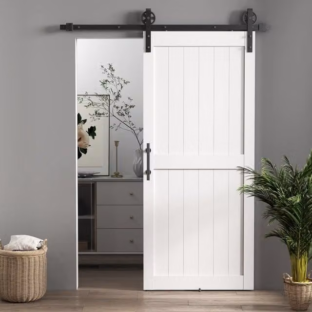 Porta Scorrevole Minimal in Legno Bianco e Nero L: 183 cm, H: 91,5 cm, P: 0,6 cm – 1