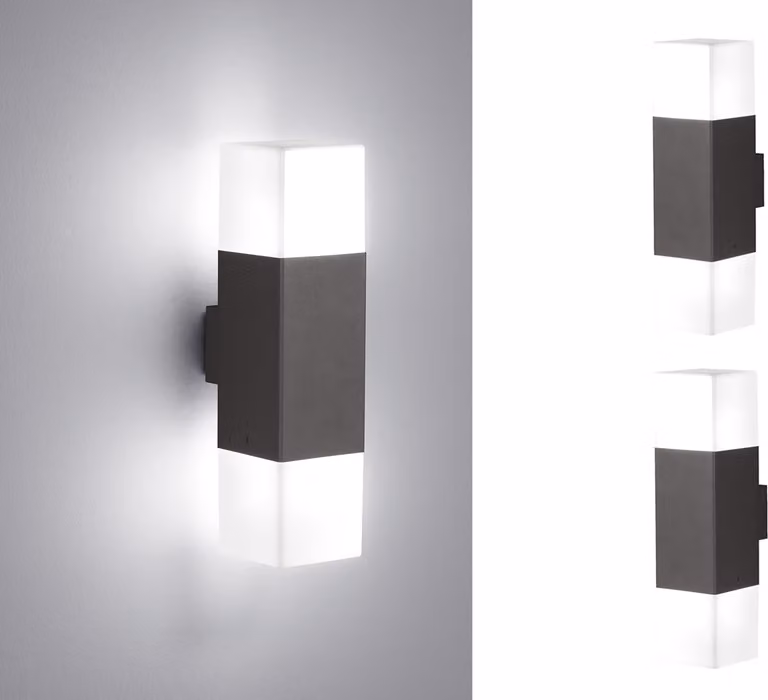 Luci a LED da parete per esterni antracite SET di 2 luci da esterno illuminazione patio casa parete