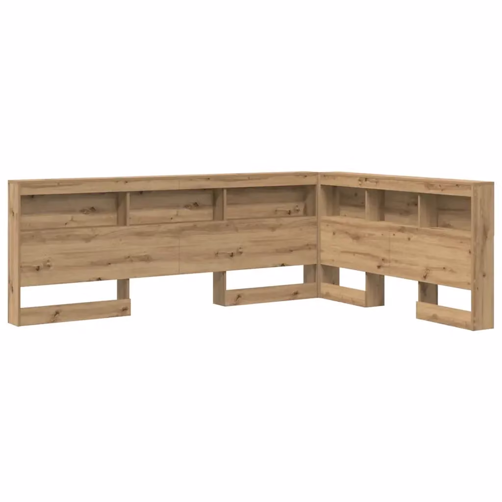 Testata del letto con scaffale integrato e porta USB vidaXL in legno e metallo marrone L: 217.5 cm, P: 157.5 cm, H: 76.5 cm – 2