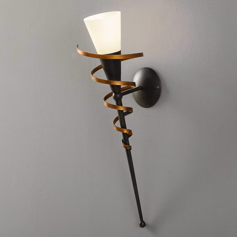 Kögl Applique cono torcia BONITO, dimmerabile, Nero, Soggiorno / Sala da pranzo, Metallo, Campagna / Rustiche, Applique