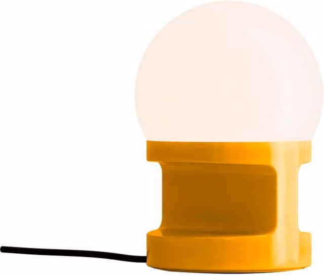 Ferroluce Habea Lampada da tavolo in ceramica e vetro bianca e gialla con luce LED bianco caldo