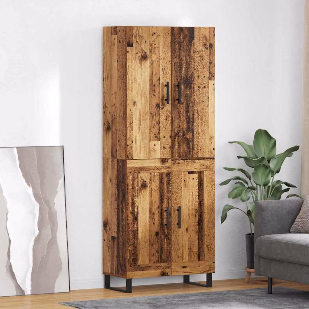 Set di 2 credenze vidaXL in legno vecchio marrone per soggiorno e sala da pranzo L/P/H: 69,5 x 34 x 180 cm