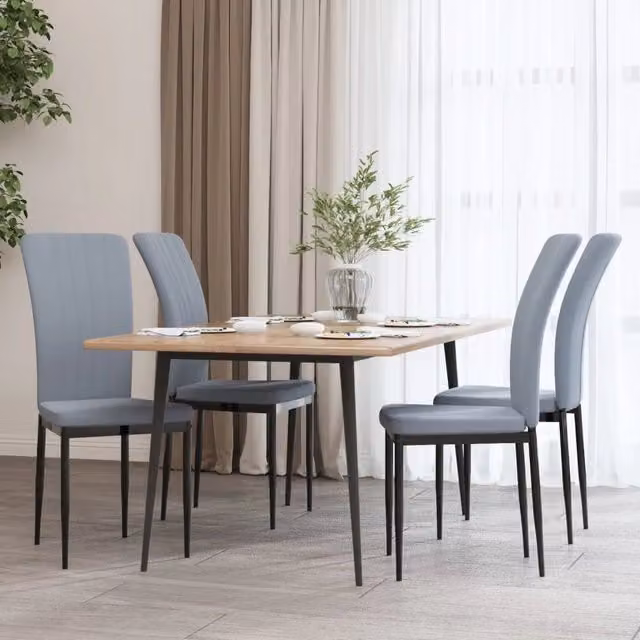 Set di 4 sedie da pranzo vidaXL in velluto grigio per soggiorno e cucina – 1