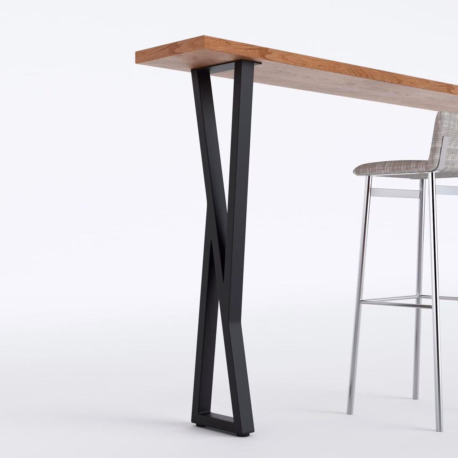 Set di 2 gambe robuste per tavolo, realizzate Acciaio al carbonio, alte 105 cm