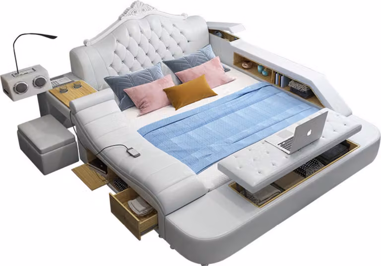 Multifunktion Bett Betten Ehebett Doppelbett Polsterbett Schlafzimmer 180x200cm