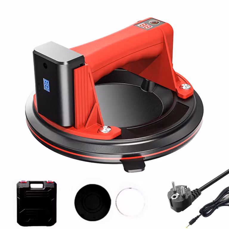 Ventosa elettrica a vuoto, portata 200 kg, display intelligente, EU Rosso (valigetta)