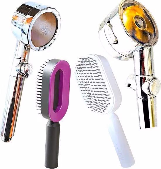 Doccia con getto regolabile, 96 microgetti, soffione manuale, testa fissa, sistema start-stop, 3 modalità di rilassamento, turbina dorata a risparmio idrico