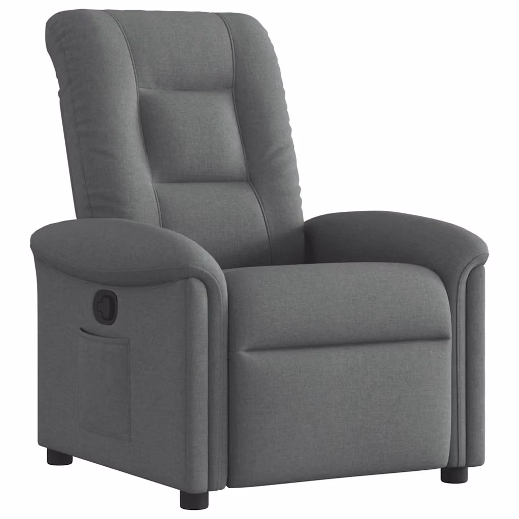 Poltrona Reclinabile Relax vidaXL in Tessuto Grigio con Braccioli e Regolazione Manuale – 2