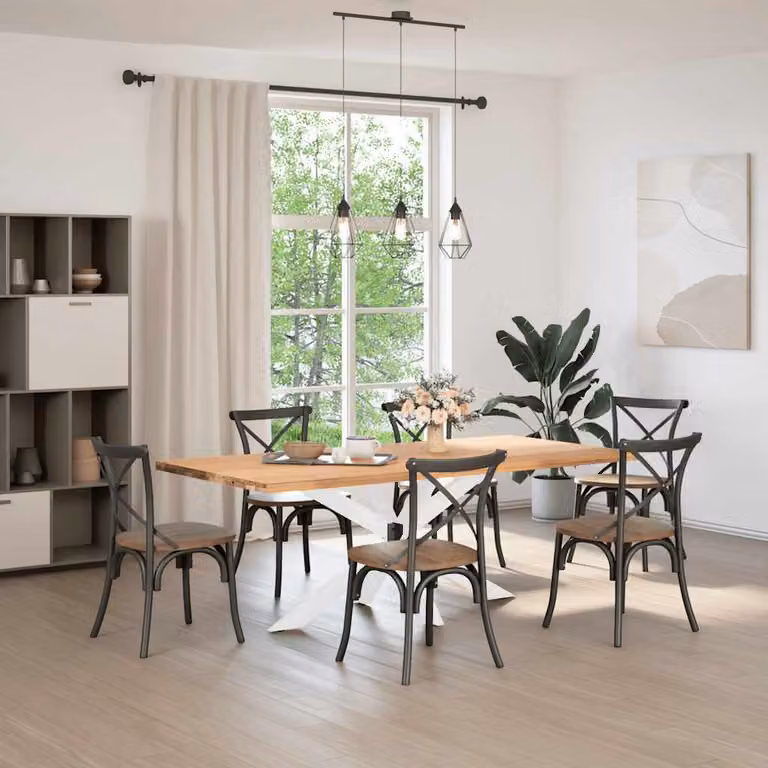 vidaXL Gamba Tavolo da Pranzo a Forma di Ragno Bianca 150x78x(72-73)cm