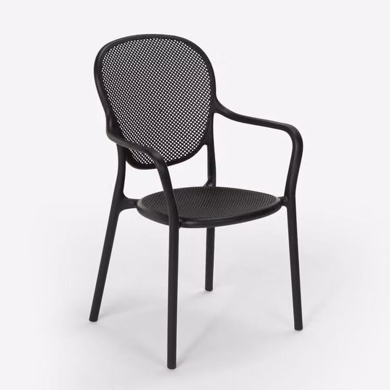Sedia di design moderno in polipropilene per cucina bar ristorante e outdoor Clara - Nero