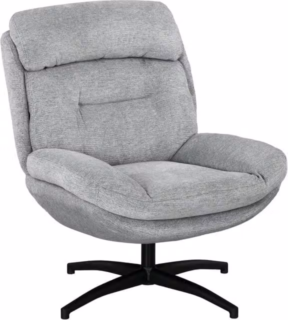 Poltrona girevole 360¡ã ¨C Xylo ¨C tessuto chenille grigio e nero con braccioli integrati