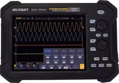 VOLTCRAFT DSO-5104H Batteria, Oscilloscopio digitale, Oscilloscopio portatile (Scope-Meter) 100 MHz 4 canali 1 GSa/s 40 Mpts 14 Bit Memoria digitale (DSO), portatile (VC-11332625)