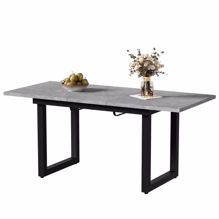 Tavolo da pranzo allungabile, L140/180*P80*H75, stile industriale, tavolo rettangolare da salotto in ferro, tavolo da pranzo multifunzionale salvaspazio,