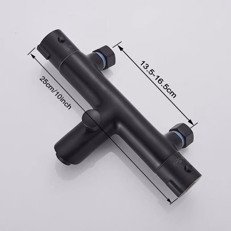 Termostato per rubinetto doccia/vasca da bagno - Miscelatore per doccia e vasca - Corpo in ottone - Cartuccia in Vetroceramica - Monocomando - Adatto per doccia e vasca - Nero opaco