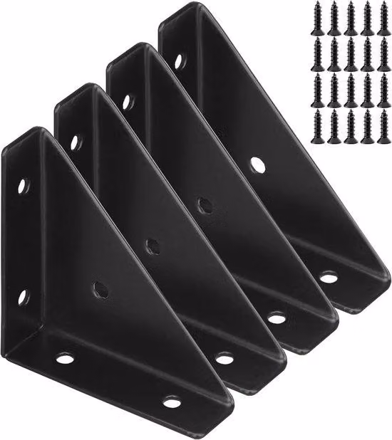 Angolare in acciaio laminato a freddo in 4 pezzi, triangolare, pesante