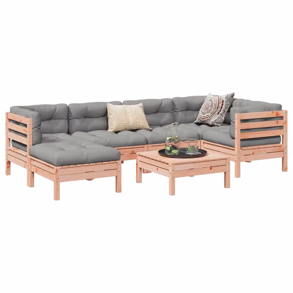 Maison Exclusive - Set da giardino composto da 7 pezzi con cuscini, in legno massello di douglasia