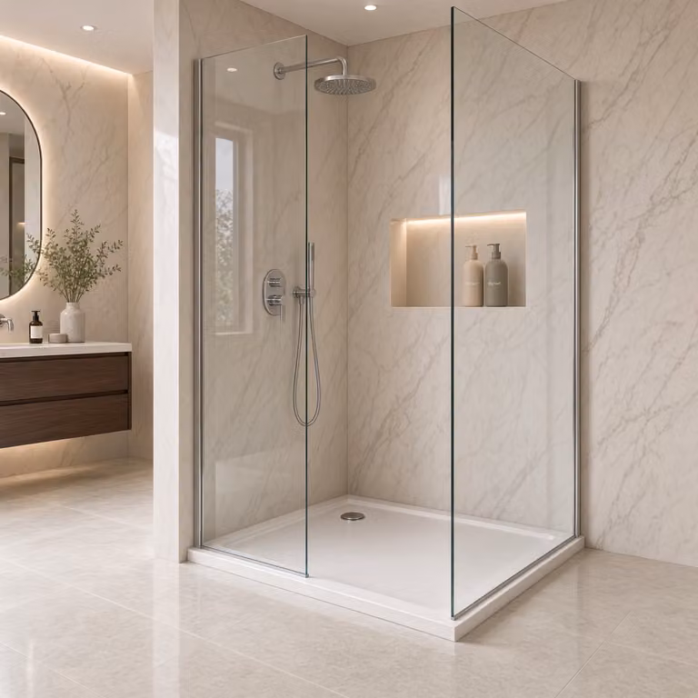 Piatto doccia 90x90 cm quadrato ribassato EASYFLAT resina H3.5 cm MONACO Bianco
