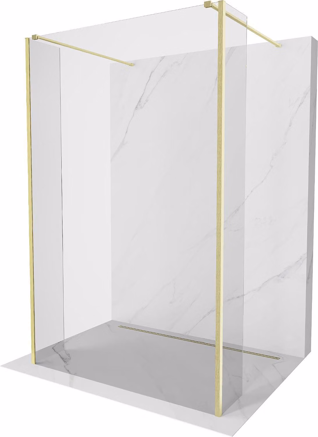 Mexen Kioto pannello doccia autoportante 115 x 30 x 30 cm, trasparente, oro spazzolato - 800-115-030-222-55-00-030