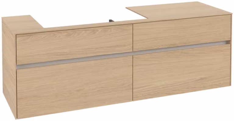 Villeroy & Boch Collaro Meuble sous-lavabo, 4 tiroirs, suspendu, vasque à gauche, 1600x548x500mm, C02600VJ, C02600VJ