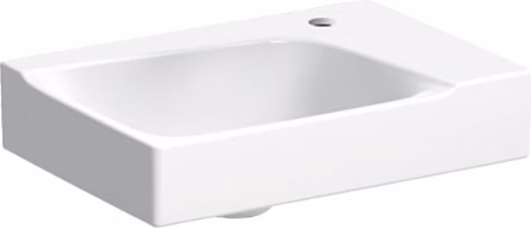 Geberit Xeno 2 lave-mains avec trou pour robinetterie à droite, sans trop-plein, 40x28 cm blanc avec KeraTect, 500529011, 500.529.01.1, 500.529.01.1