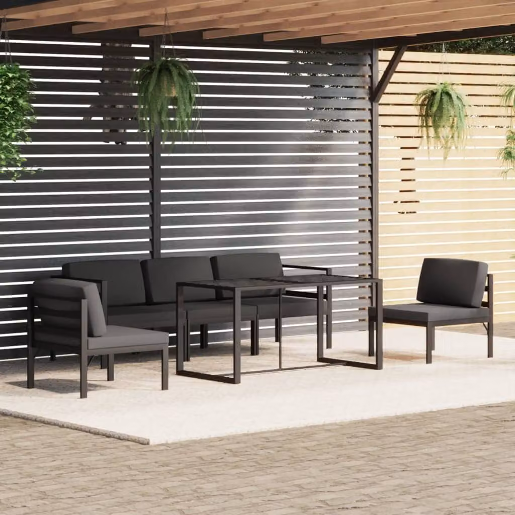 Maison Exclusive - Set Divani da Giardino 6 pz con Cuscini in Alluminio Antracite