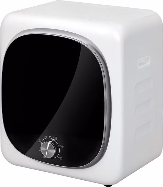 Mini Asciugatrice Portatile HOMCOM da 4 kg, 5 Programmi, 800W, Carica Frontale con Tamburo in Acciaio Inox, Bianco – 1