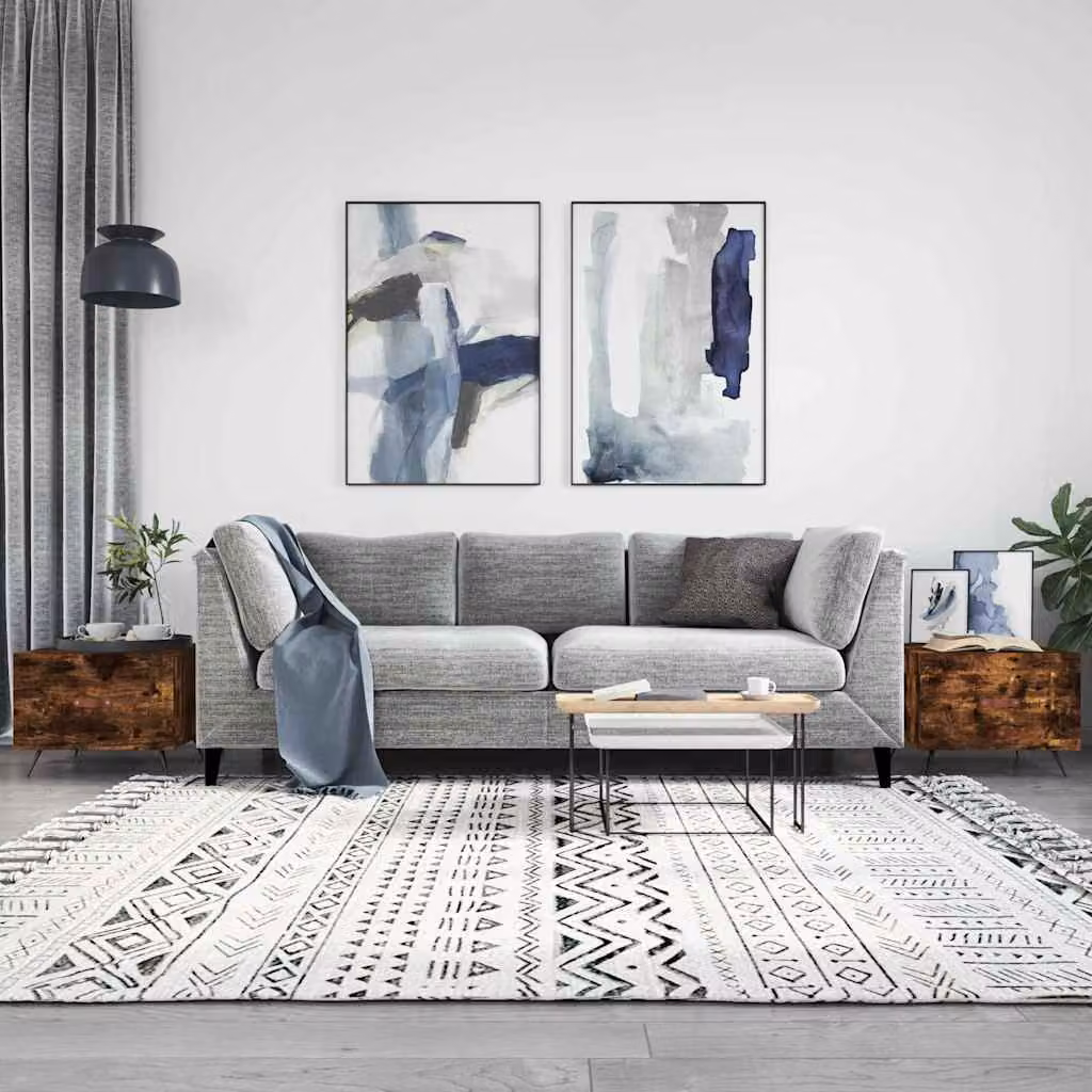 Set di 2 tavolini da salotto vidaXL in legno rovere e metallo, colore marrone, L/P/H: 50 x 50 x 40 cm
