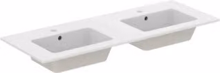 Ideal Standard Tempo - Lavabo doppio, 1215x450 mm, con sfioratore, bianco E053401