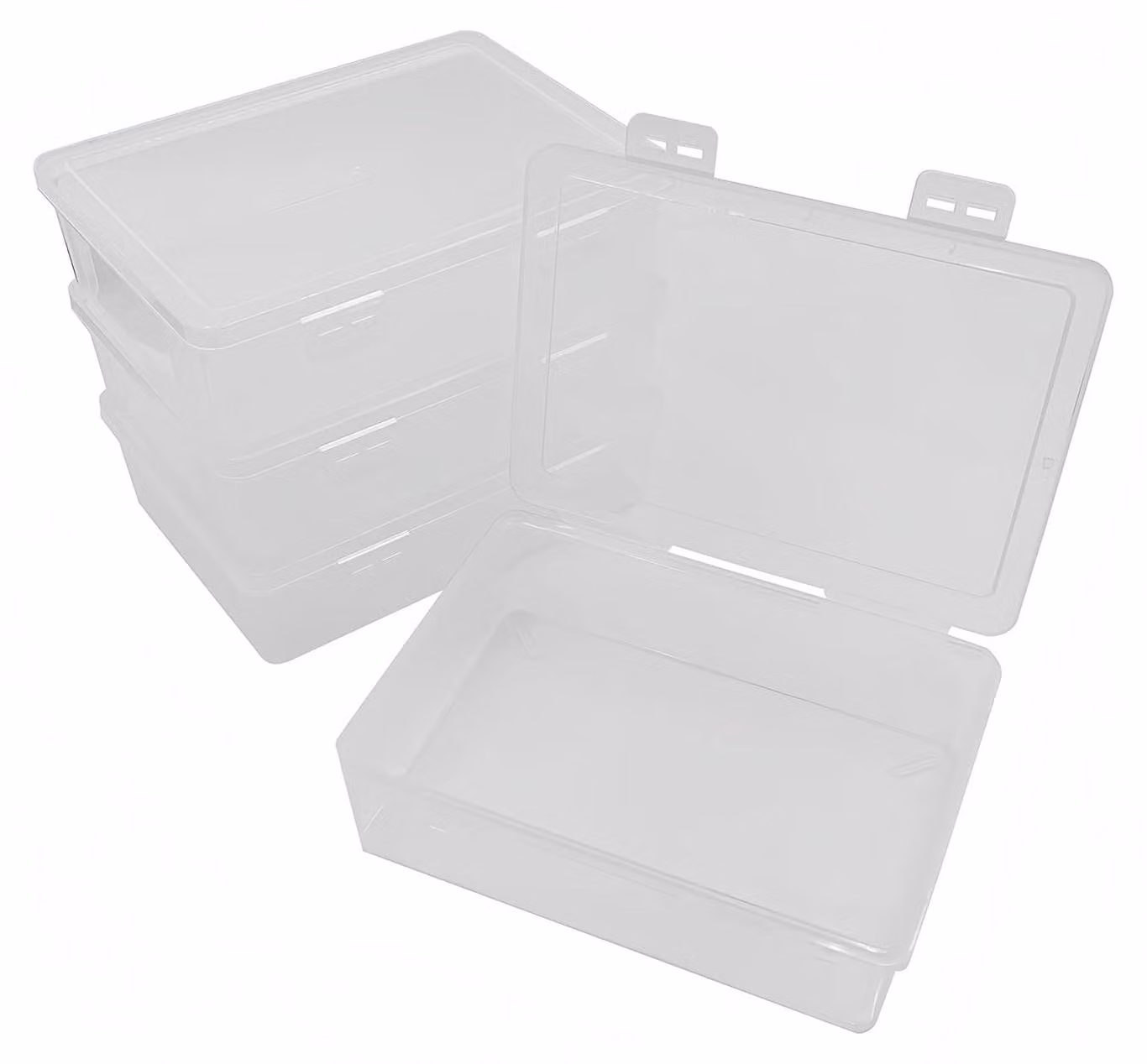 Set di 4 contenitori impilabili con coperchio