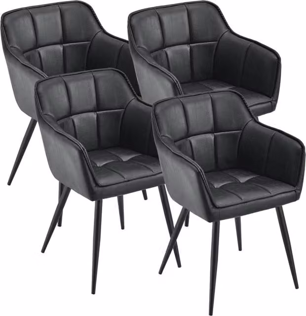 Set di 4 sedie da pranzo design moderno robusto 81 x 57 x 53 cm nero 03_0009806