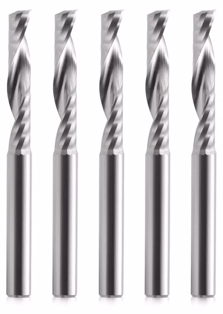 Set di 5 frese a spirale lavorate a controllo numerico (CNC) con diametro di taglio di 6 mm