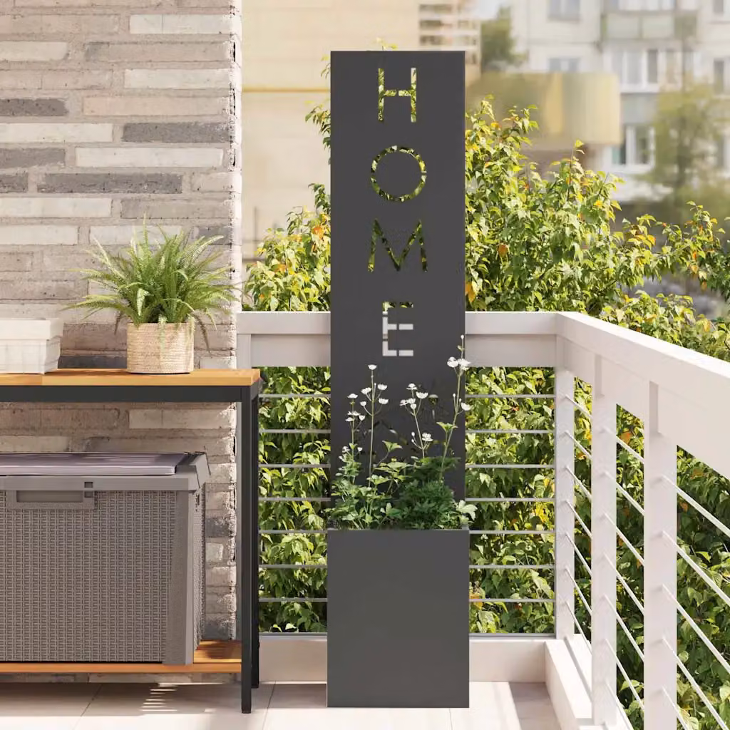 Paravent per privacy in giardino vidaXL in acciaio nero, L/P/H: 32 x 32 x 150 cm