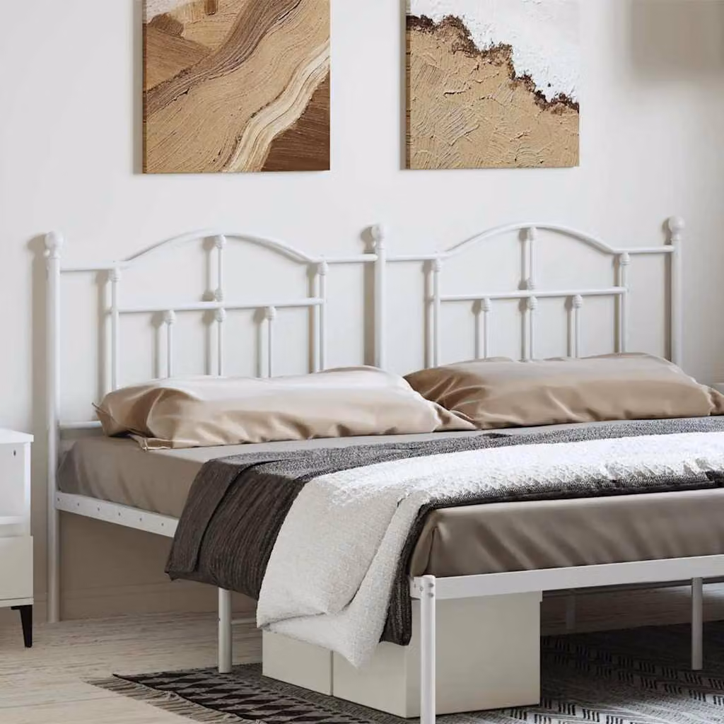 Testiera di ricambio vidaXL in metallo bianco laccato per letto 180x200 cm