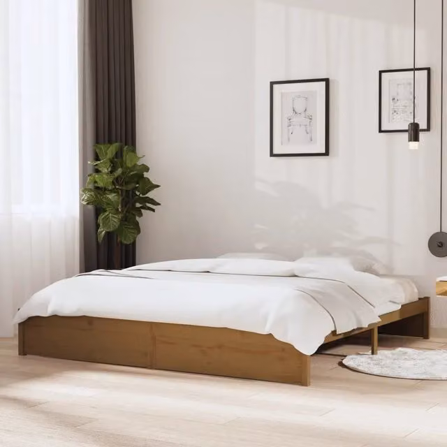 Giroletto Ambra vidaXL in legno massello di pino marrone L/P: 200 x 200 cm – 1