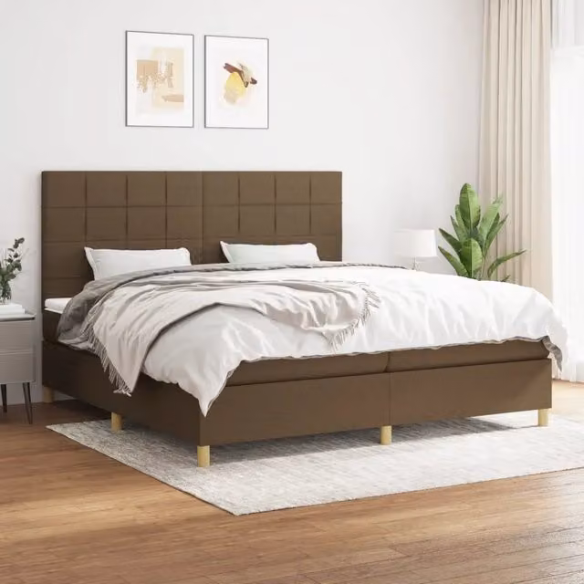 Letto Ibrido con Giroletto a Molle e Materasso vidaXL, Marrone e Bianco, L/P/H: 200 x 200 x 31 cm – 1