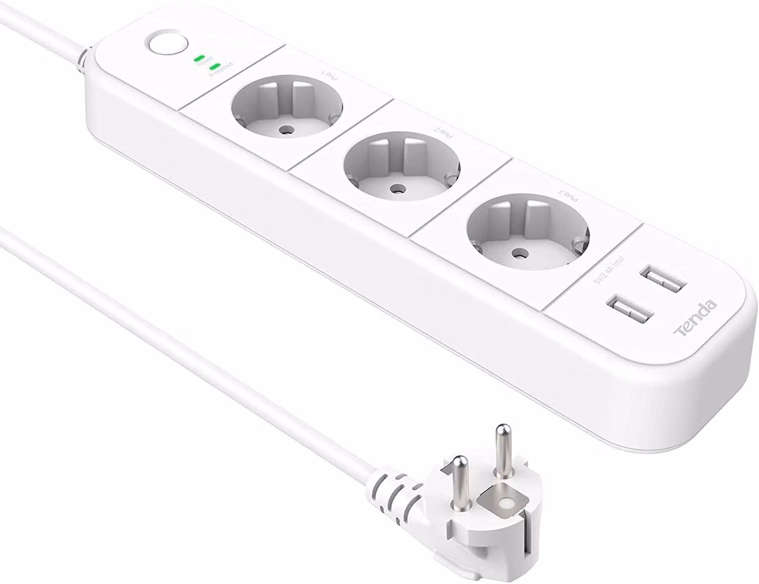 Ciabatta intelligente Wi-Fi, con 3 prese individualmente controllabili e 2 porte USB. Ciabatta multipresa, controllabile tramite app/voce (compatibile con Alexa e Google). Include timer, protezione da sovratensione, cavo da 1,5 metri, 16A. Modello: SP15