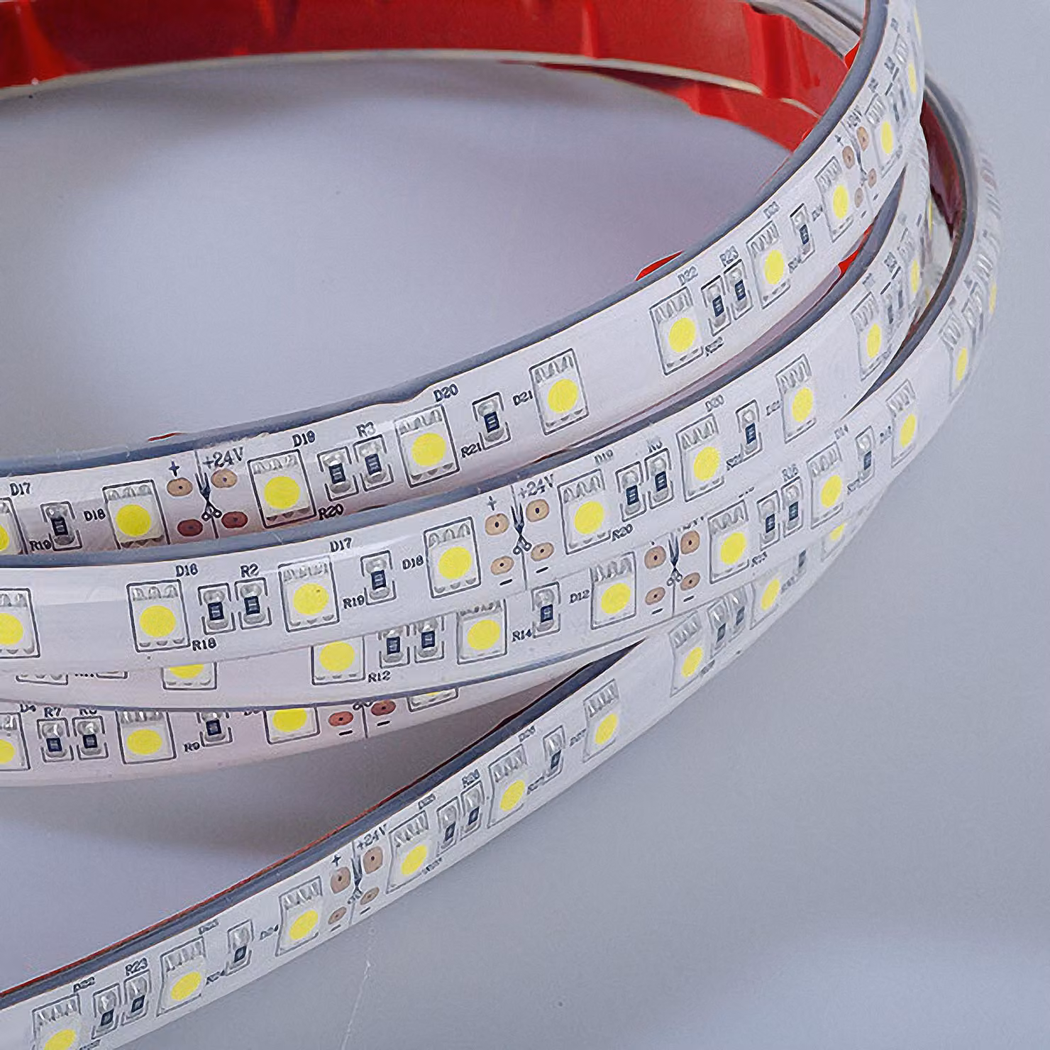 Striscia LED 5050 bianco freddo (6000k) 72W 500CM 24V IP67