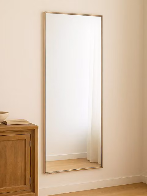 Specchio a figura intera Basic con cornice in legno di quercia marrone Kenay Home L: 70 cm, H: 180 cm