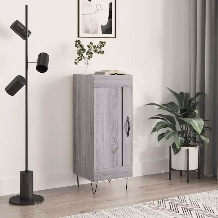 Credenza vidaXL in Legno Multistrato Grigio Sonoma, L/P/H: 34,5 x 34 x 90 cm