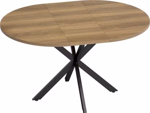 Tavolo da pranzo allungabile HOMCOM per 4-6 persone con allunga a farfalla, design moderno con base a X e piano ovale marrone