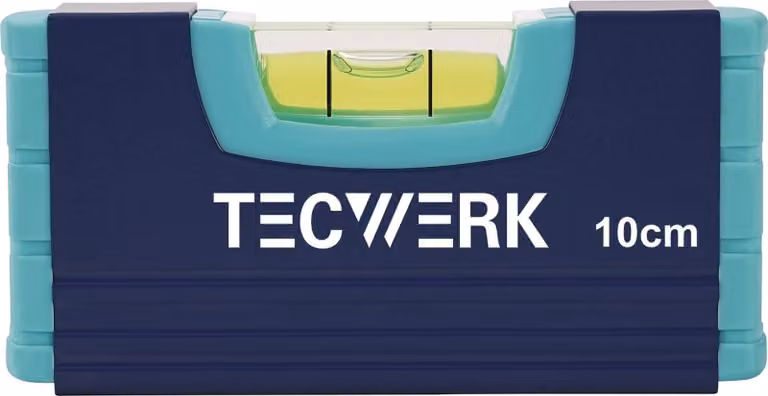 Livella a bolla da 10 cm, alluminio, colore blu, precisione ± 1,0 mm/m, marca TECWERK