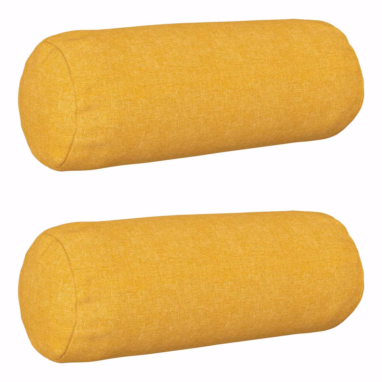 Set di 2 cuscini rotondi vidaXL HEERLEN in tessuto giallo, lavabili e con rivestimento rimovibile, Diametro: 40 cm